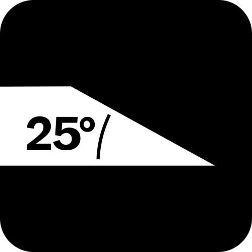 25 degree cutting angle